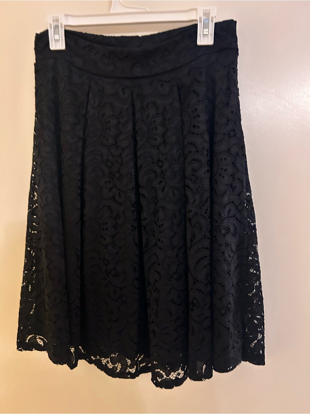 See You Monday Black Lace Skater Skirt